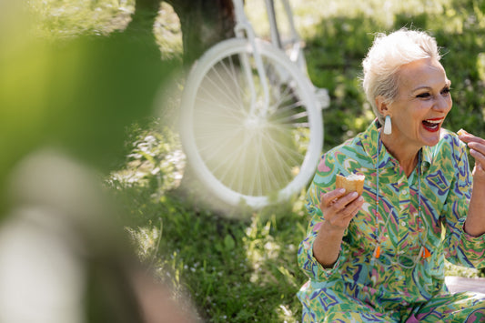 Menopausal Woman Laughing and Looking Healthy