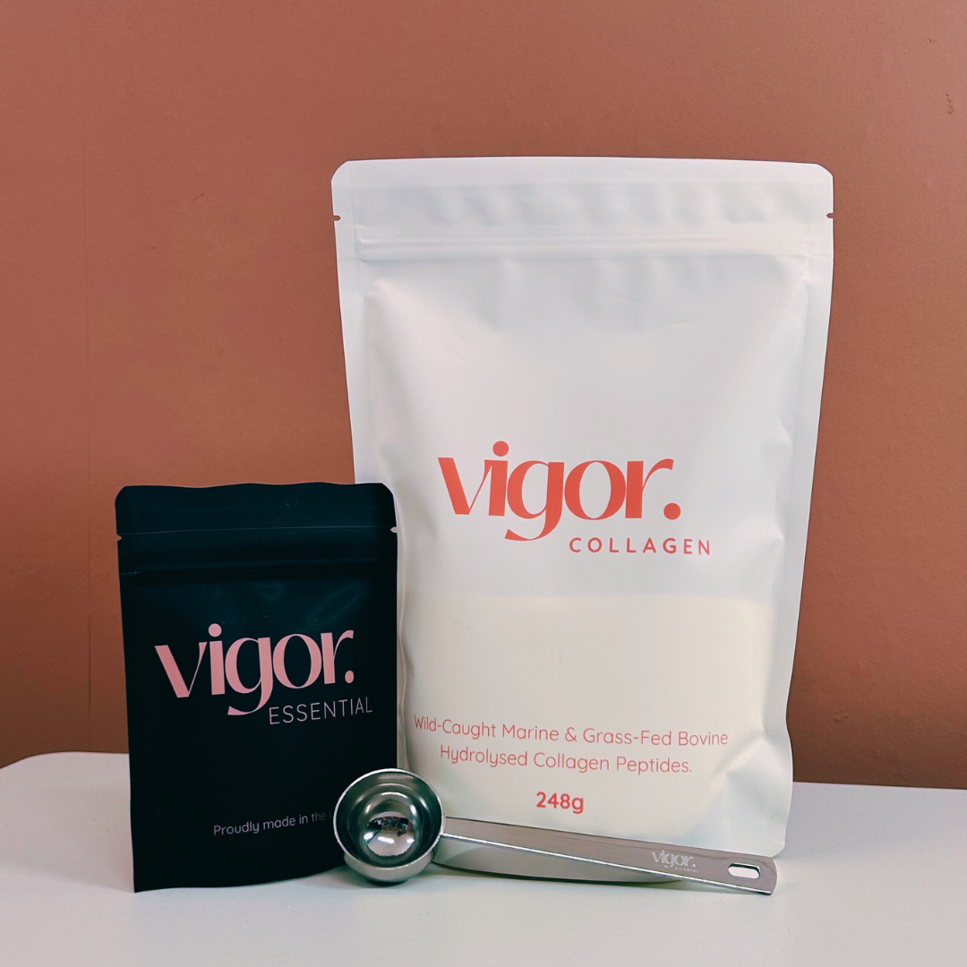 The Vigor Duo for hair, skin, nails, joints, muscle health, healthy ageing, menopause, perimenopause, vigor vitamins