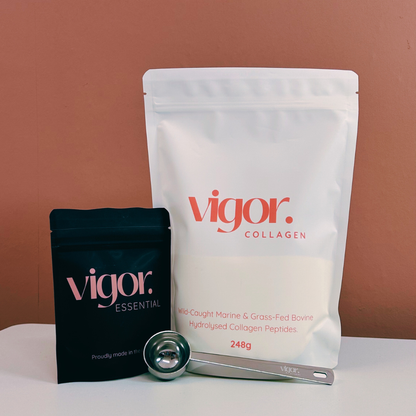 The Vigor Duo for hair, skin, nails, joints, muscle health, healthy ageing, menopause, perimenopause, vigor vitamins