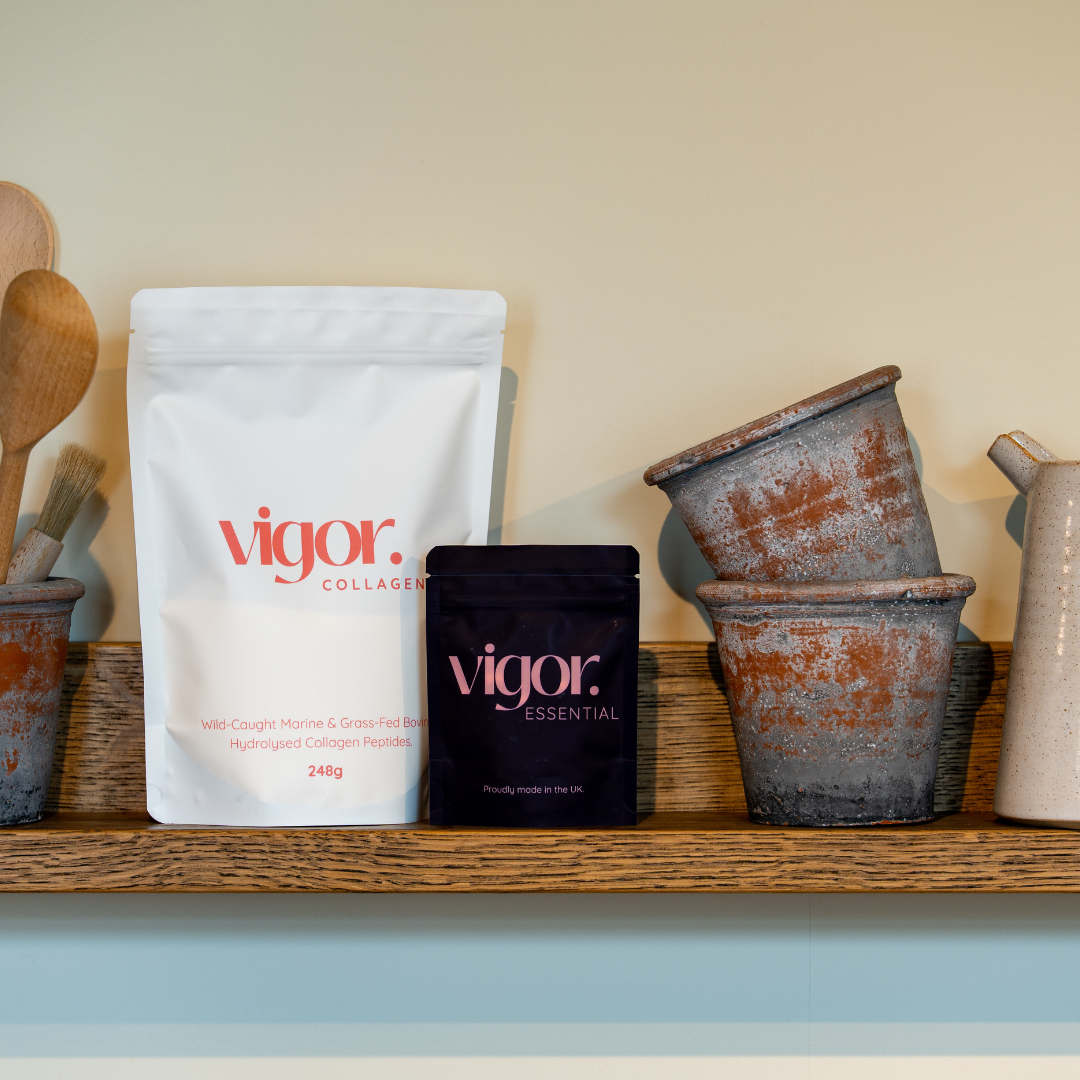 Vigor Collagen and Vigor Essential for healthy nails, skin, hair and overall wellbeing - the perfect duo