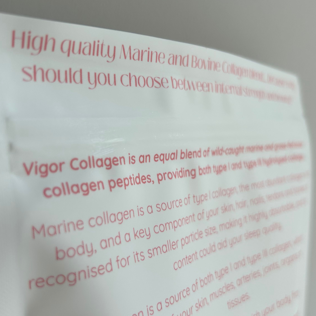 Vigor Collagen back of pouch