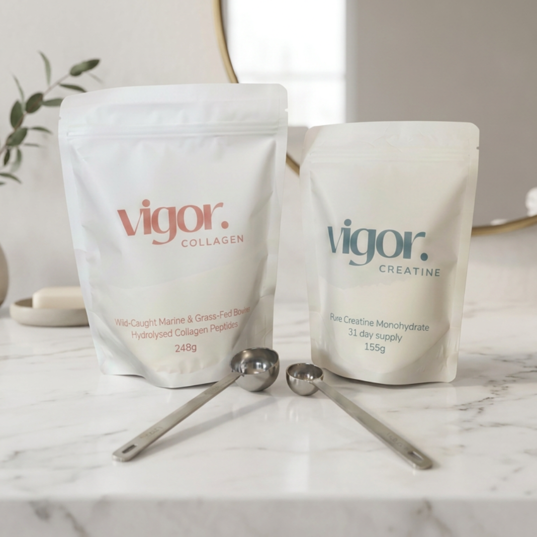 Vigor Strength and Glow Duo - collagen and creatine women's wellness bundle
