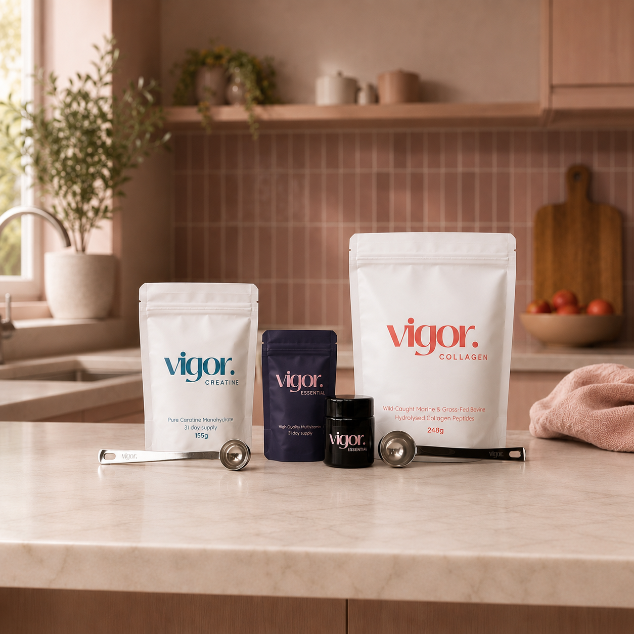 Vigor Ultimate Bundle for structure strength and nutrition - creatine, collagen and multivitamin